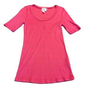 Michael Stars Anthologies Pink Scoop Neck Stretch T-Shirt XS/S